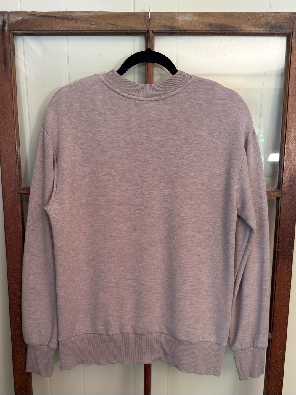 Varley Gabriella DoubleSoft Relaxed Side-Zip Crewneck Sweatshirt Taupe Marl Sm - Picture 10 of 12